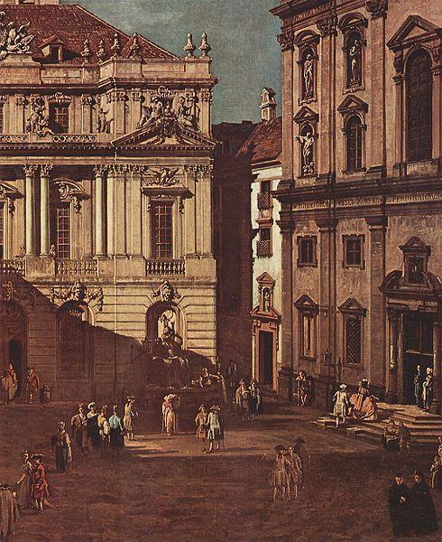 Bernardo Bellotto Ansicht von Wien, Platz vor der Universitat, von Sudost aus gesehen, mit der groben Aula der Universitat und Jesuitenkirche France oil painting art